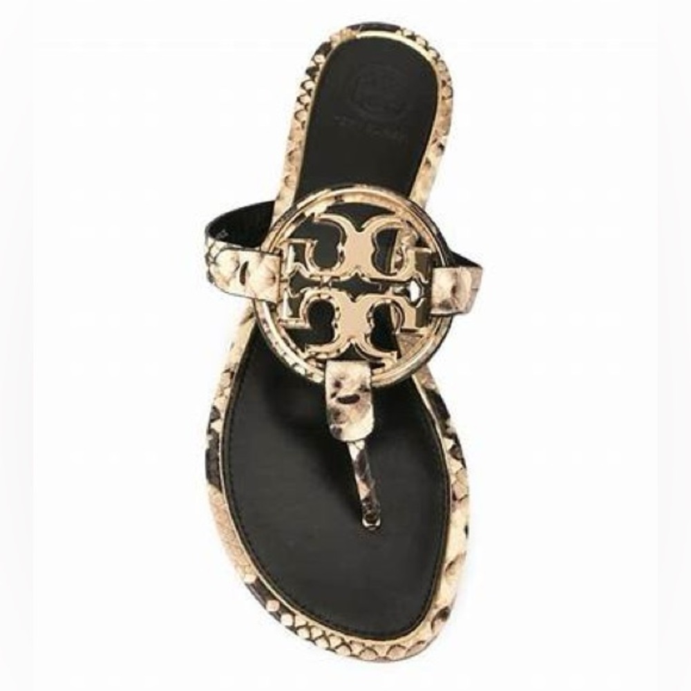 Tory Burch Metal Miller Python Print Sandal